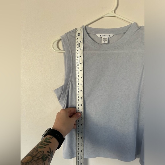 ATHLETA BREEZY MUSCLE TANK XS Snowfall Blue - Picture 4 of 7